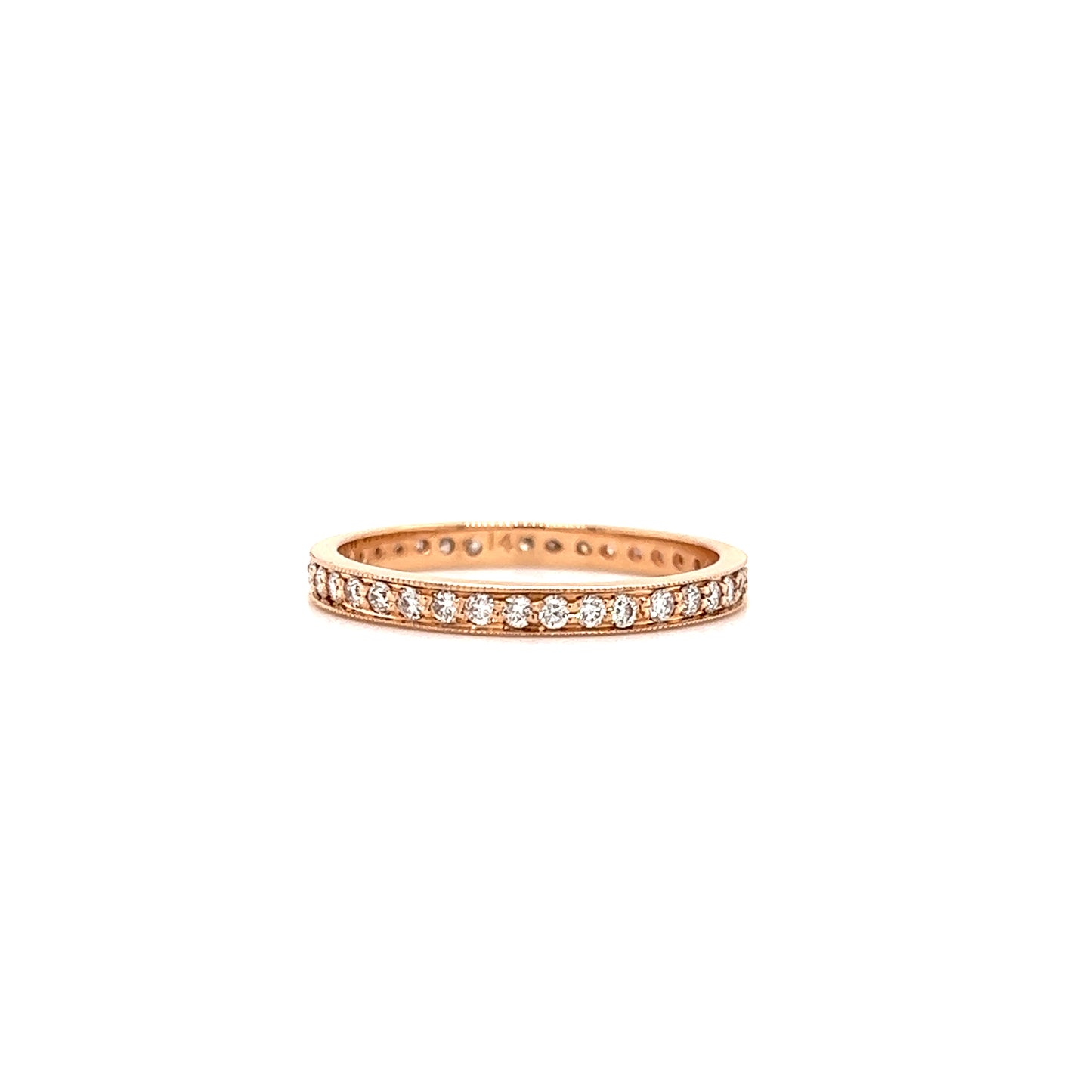 Full Eternity Ring with Thirty-Eight Diamonds in 14K Rose Gold Left Side View