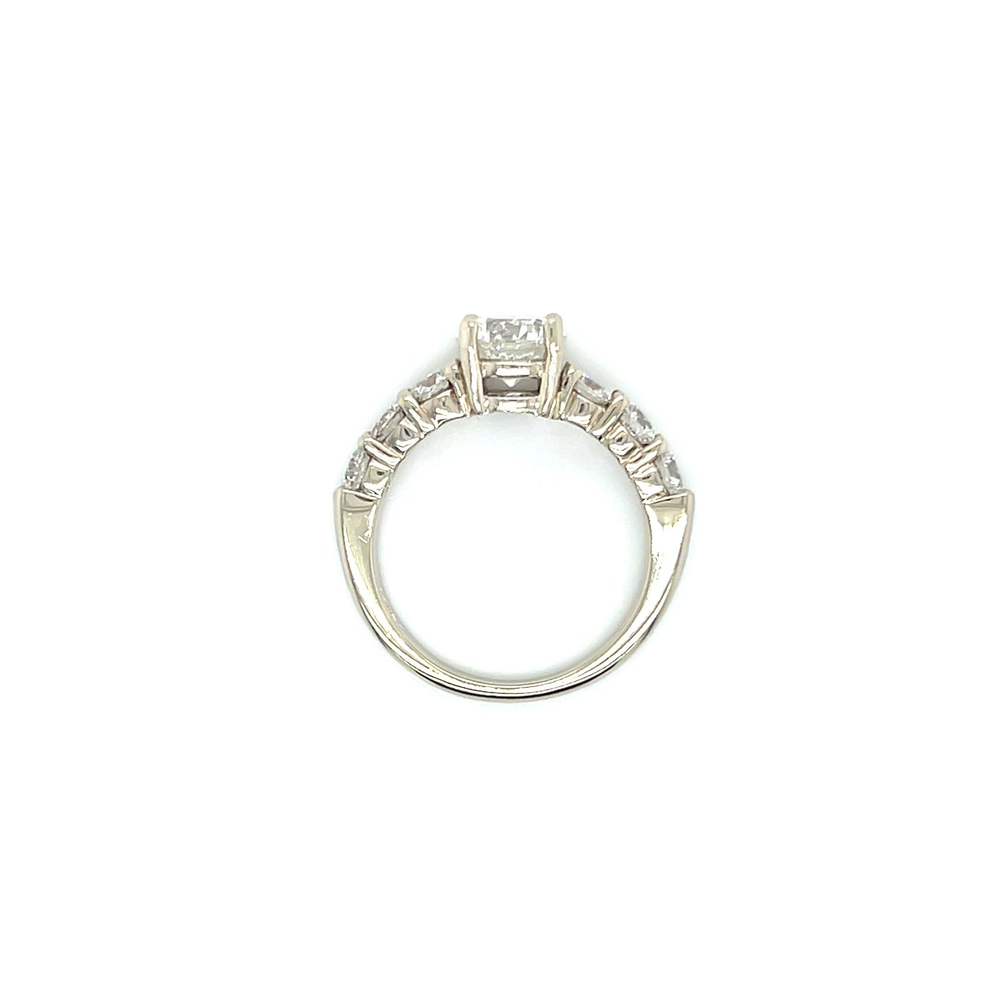 Diamond Ring with 2.43ctw of Diamonds in 14K White Gold. Top View.