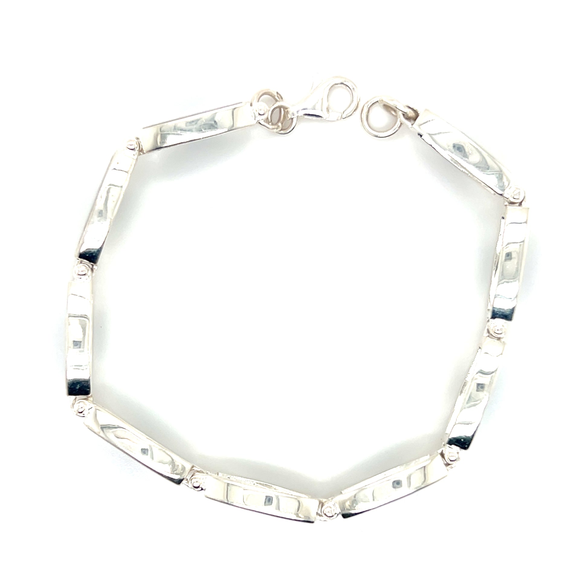 Abalone Shell Bracelet in Sterling Silver. Bracelet Top View