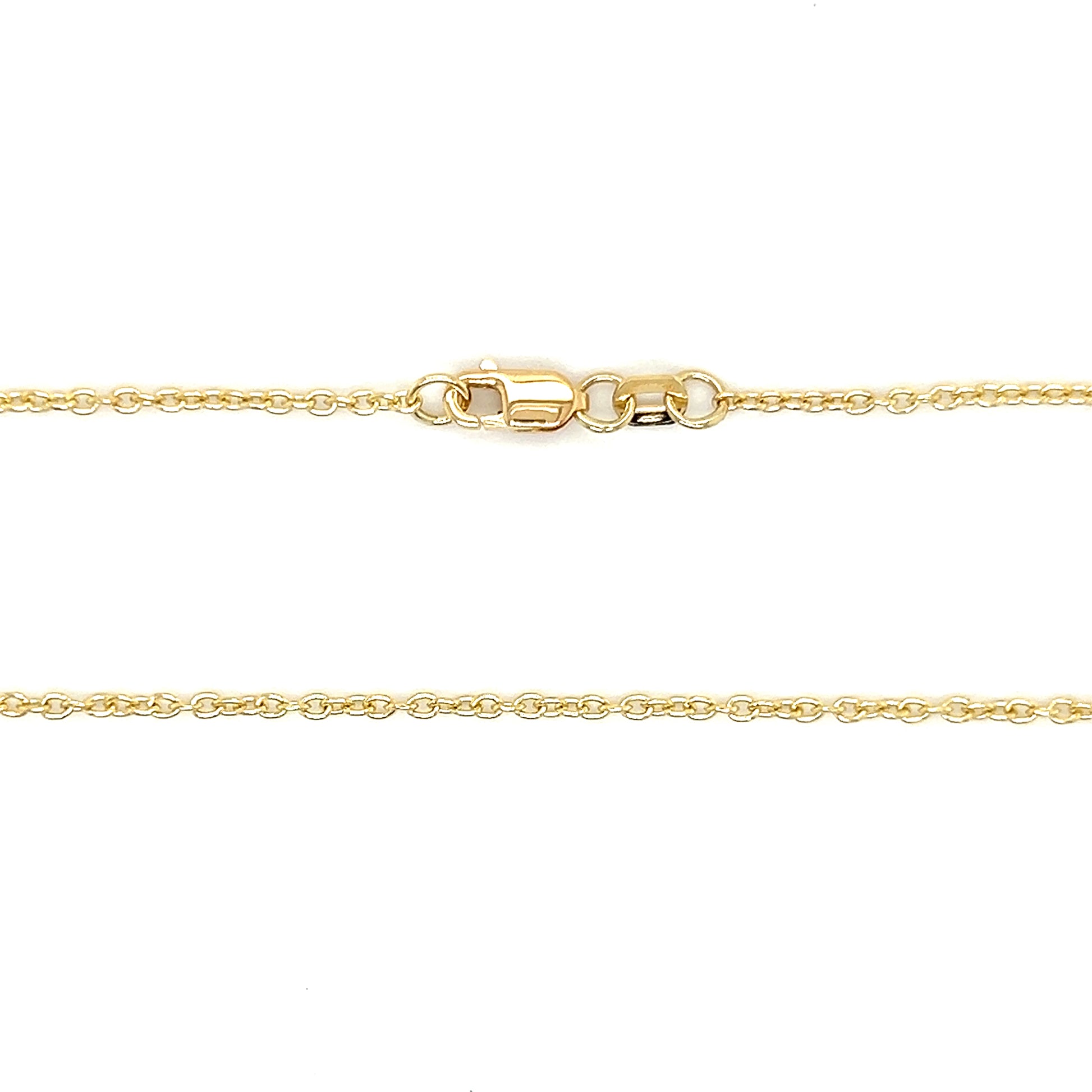 Cable Chain 1.4mm in 10K Yellow Gold. Clasp and Chain View