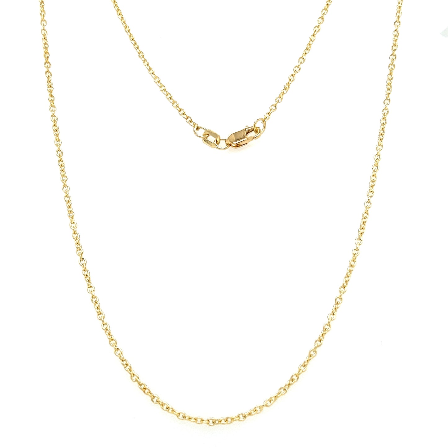 Cable Chain 1.4mm in 10K Yellow Gold. Full Chain View