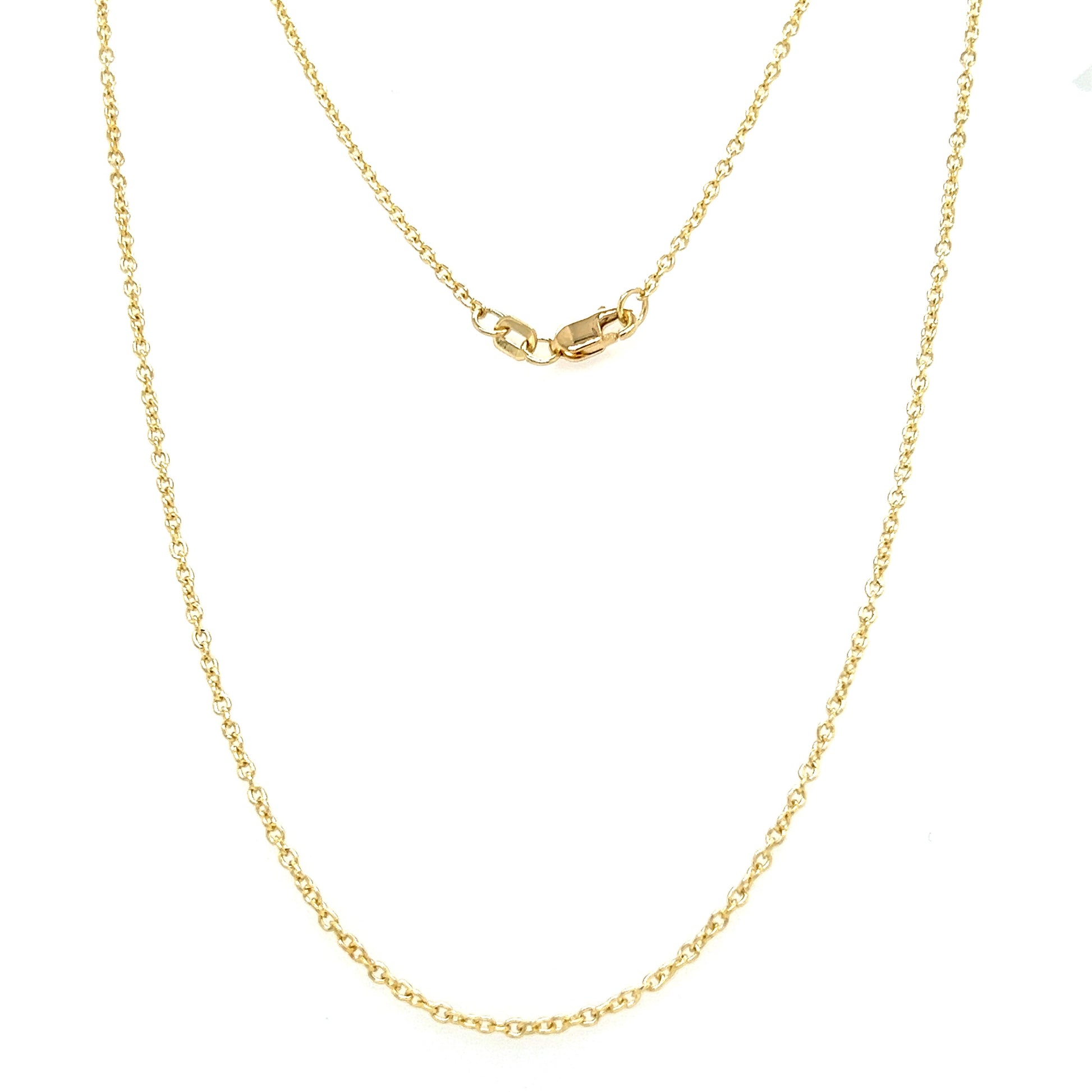 Cable Chain 1.4mm in 10K Yellow Gold. Full Chain View
