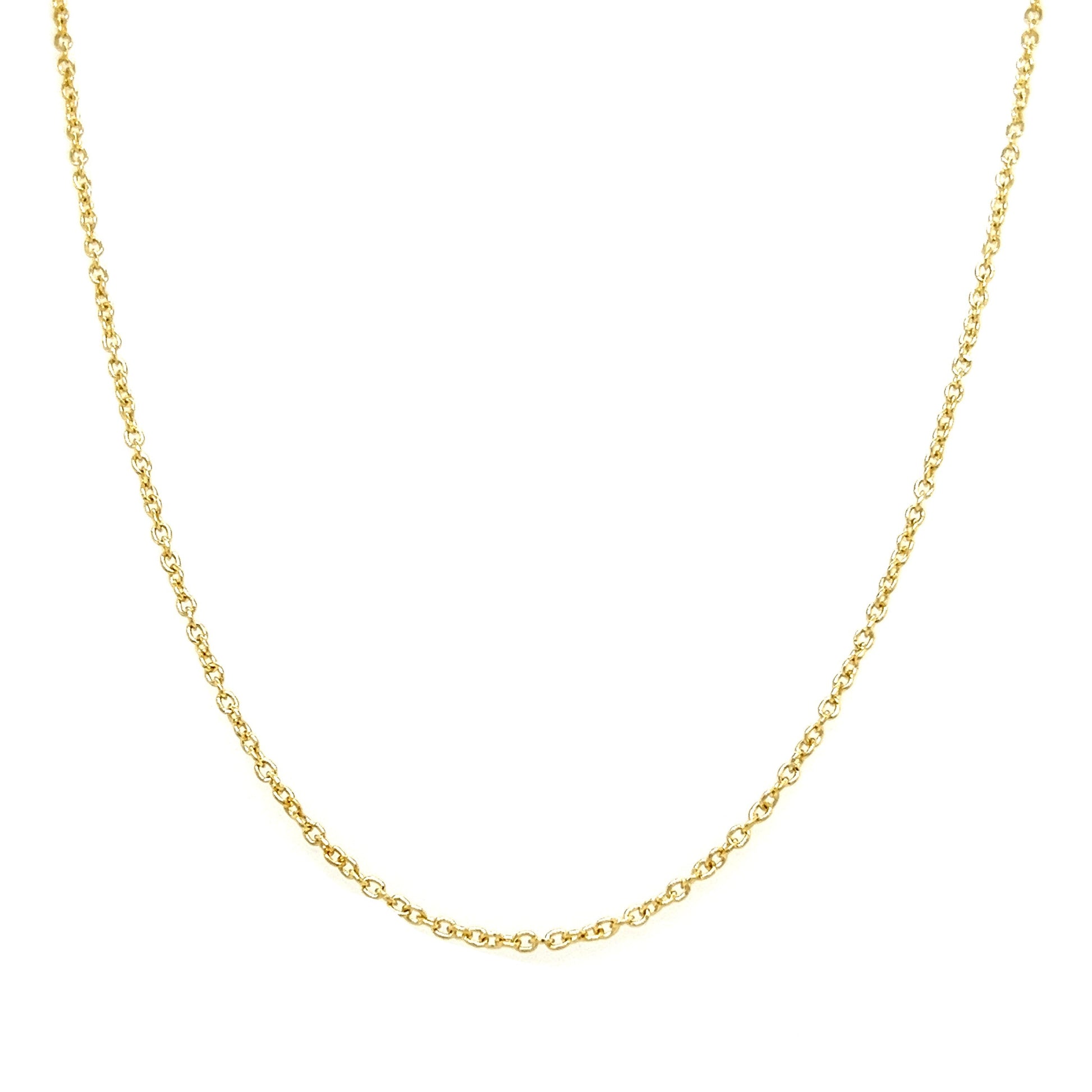 Cable Chain 1.4mm in 10K Yellow Gold Chain. Front View