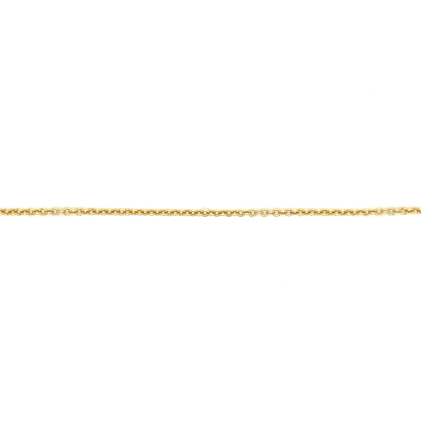 Cable Chain 1.5mm with 16in of Length in 14K Yellow Gold. Chain View.