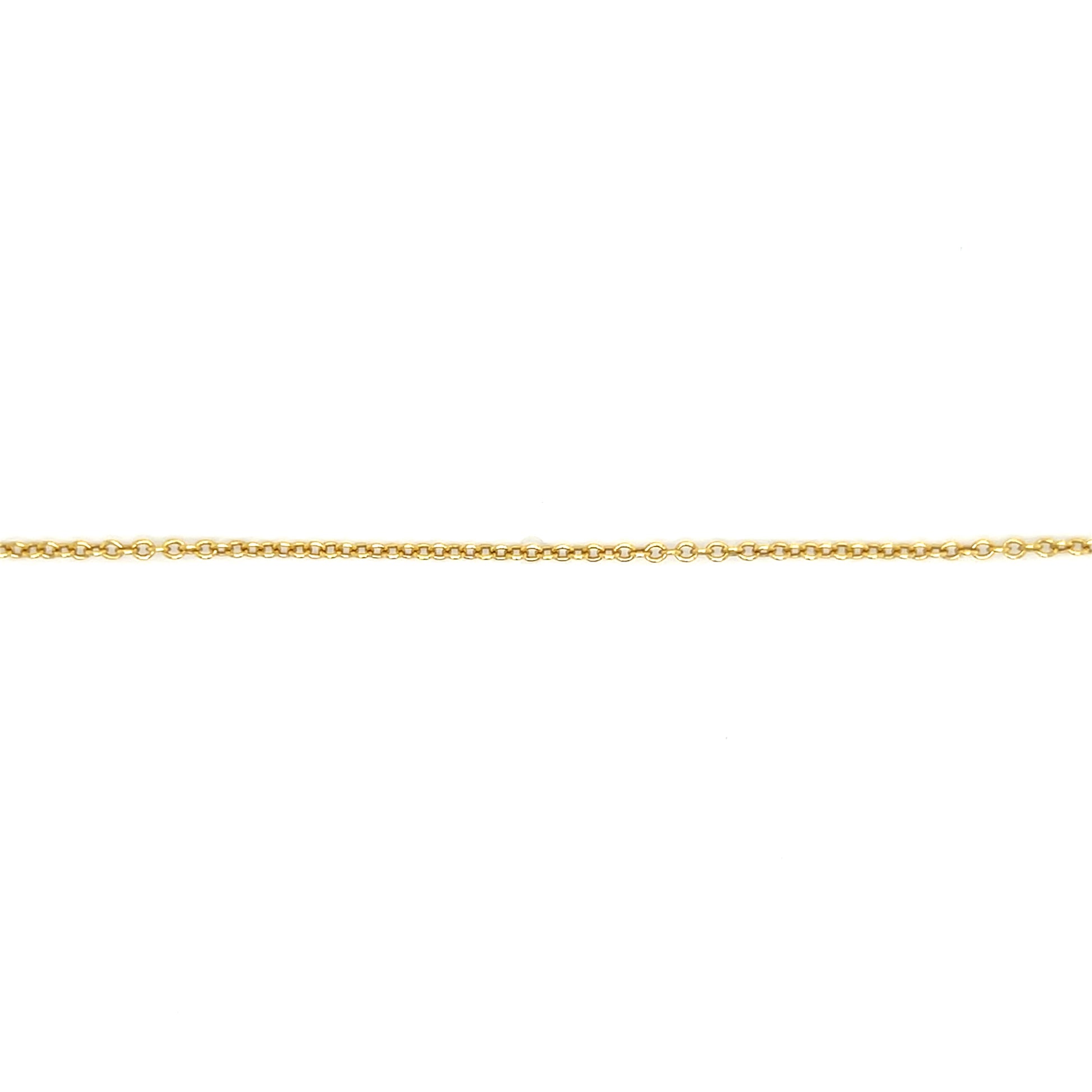 Cable Chain 1.5mm with 16in of Length in 14K Yellow Gold. Chain View.
