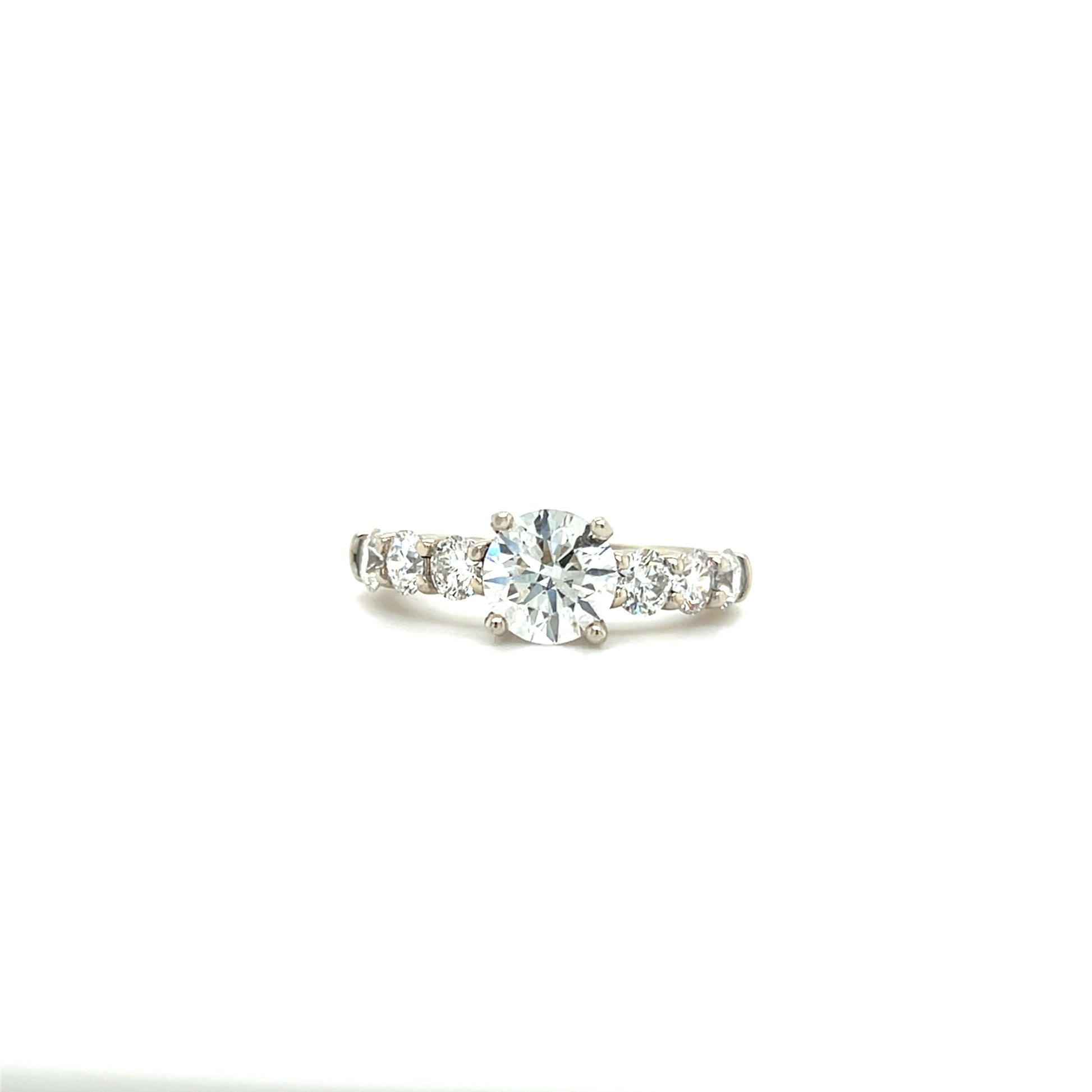 Diamond Ring with 2.43ctw of Diamonds in 14K White Gold. Front View Alternative.