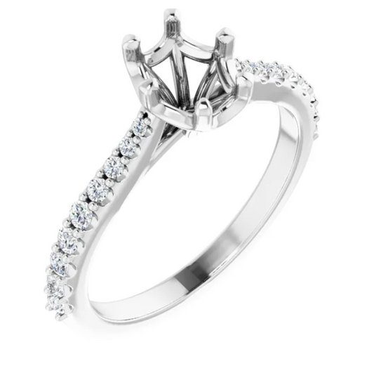 14K White Gold Engagement Ring