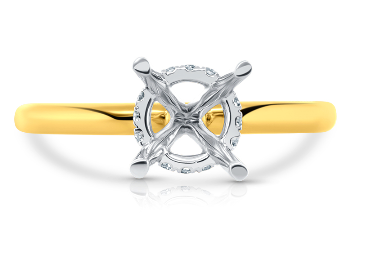 Diamond Hidden Halo Engagement Ring For 1ct Ctr.