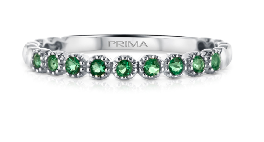 Emerald Bezel Set Band