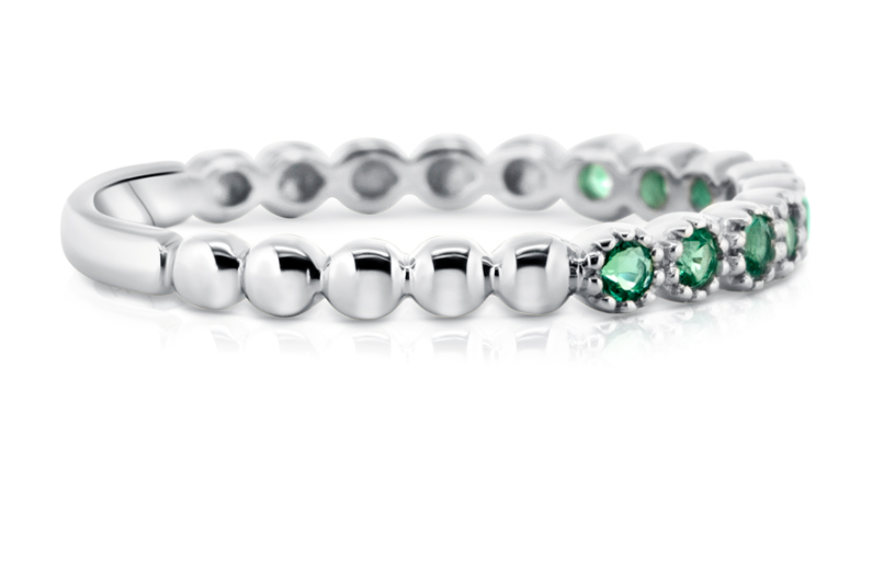 Emerald Bezel Set Band