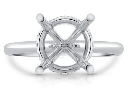 Diamond Hidden Halo Engagement Ring For 3ct Head