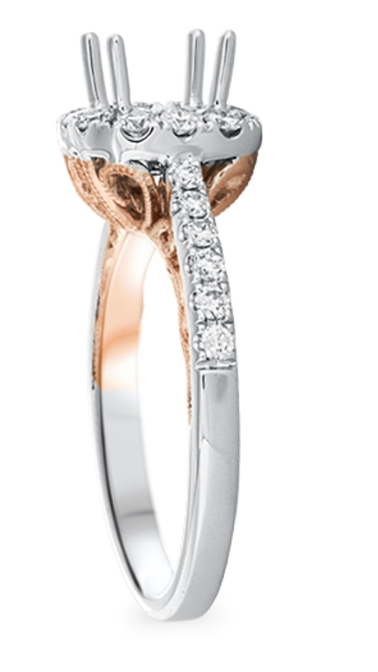 Diamond Halo Engagement Ring For 1ct Ctr