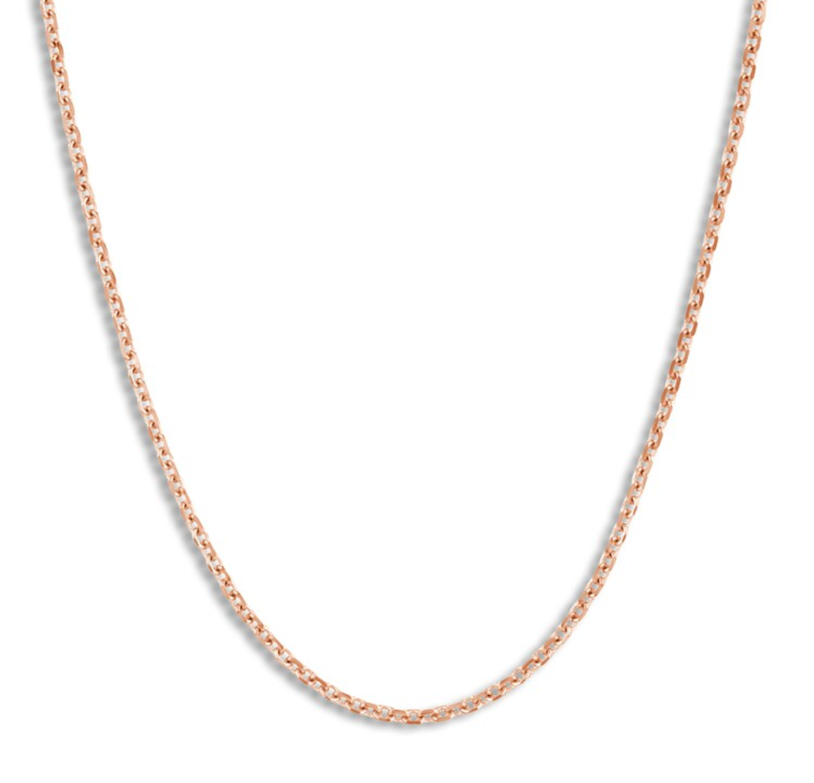 14k Rose Gold Diamond Cut Cable Chain 24in