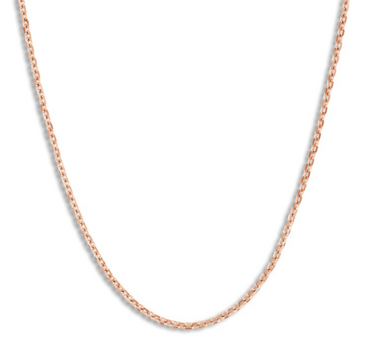 14k Rose Gold Diamond Cut Cable Chain 24in