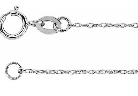 18k White Gold 16in Cable Chain