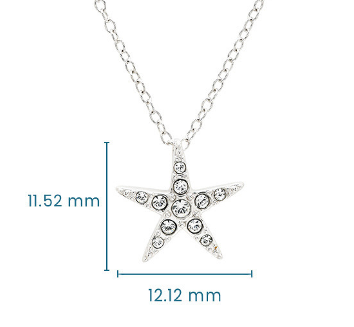 Sterling Silver White Crystal Star Fish Mini