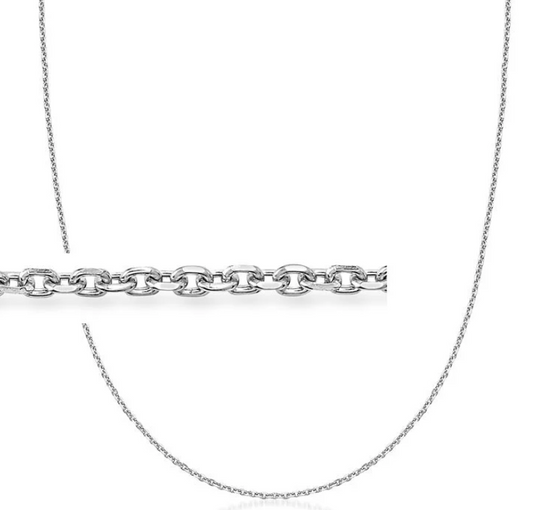 14K White Gold Cable Chain