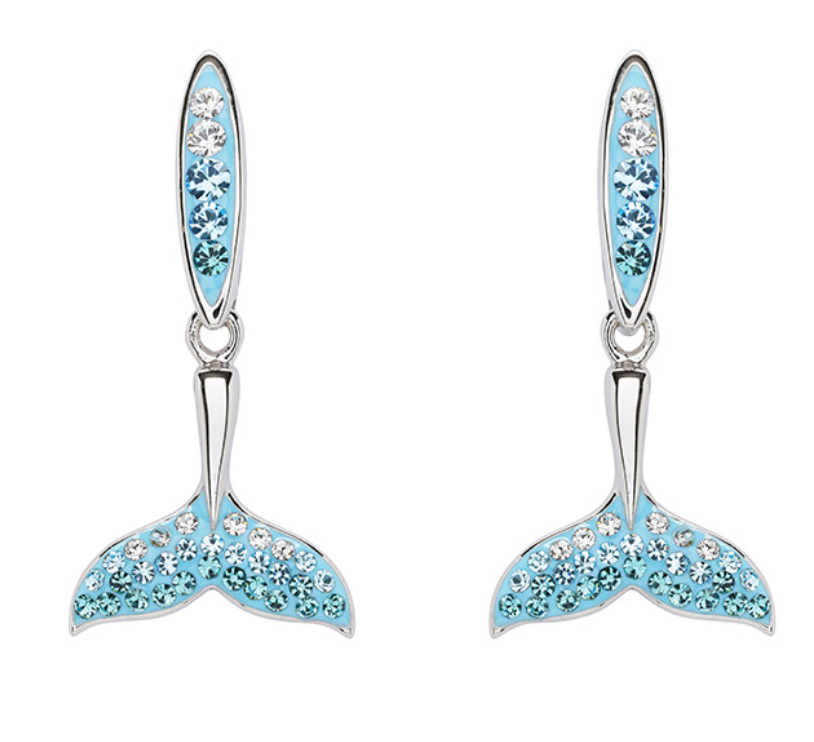 Sterling Silver Whale Tail Earrings