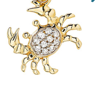 14kt Gold Lab Grown Diamond Crab Necklace