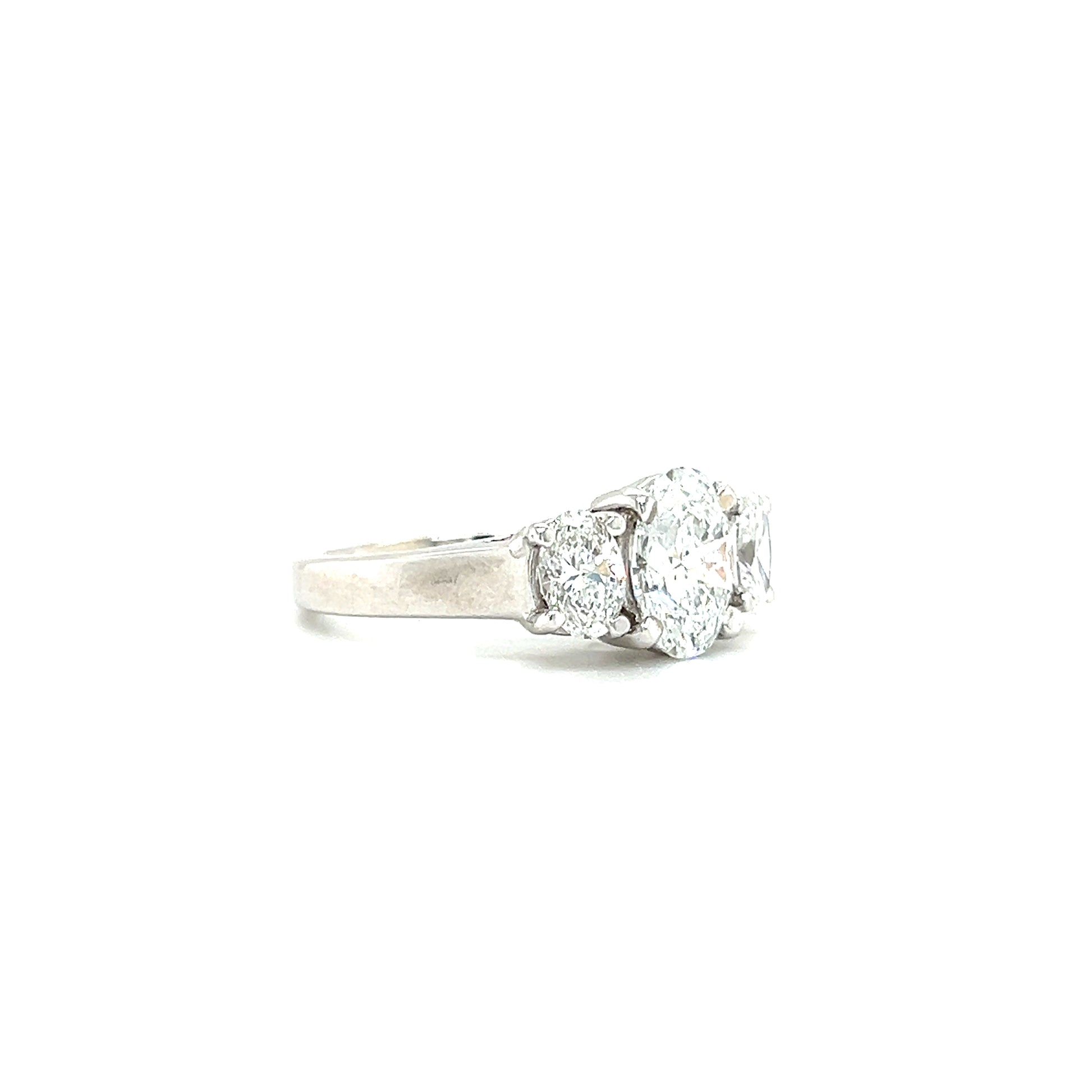 Three Stone Diamond Ring with 2.25ctw of Lab Grown Diamonds in 14K White Gold Left Side View