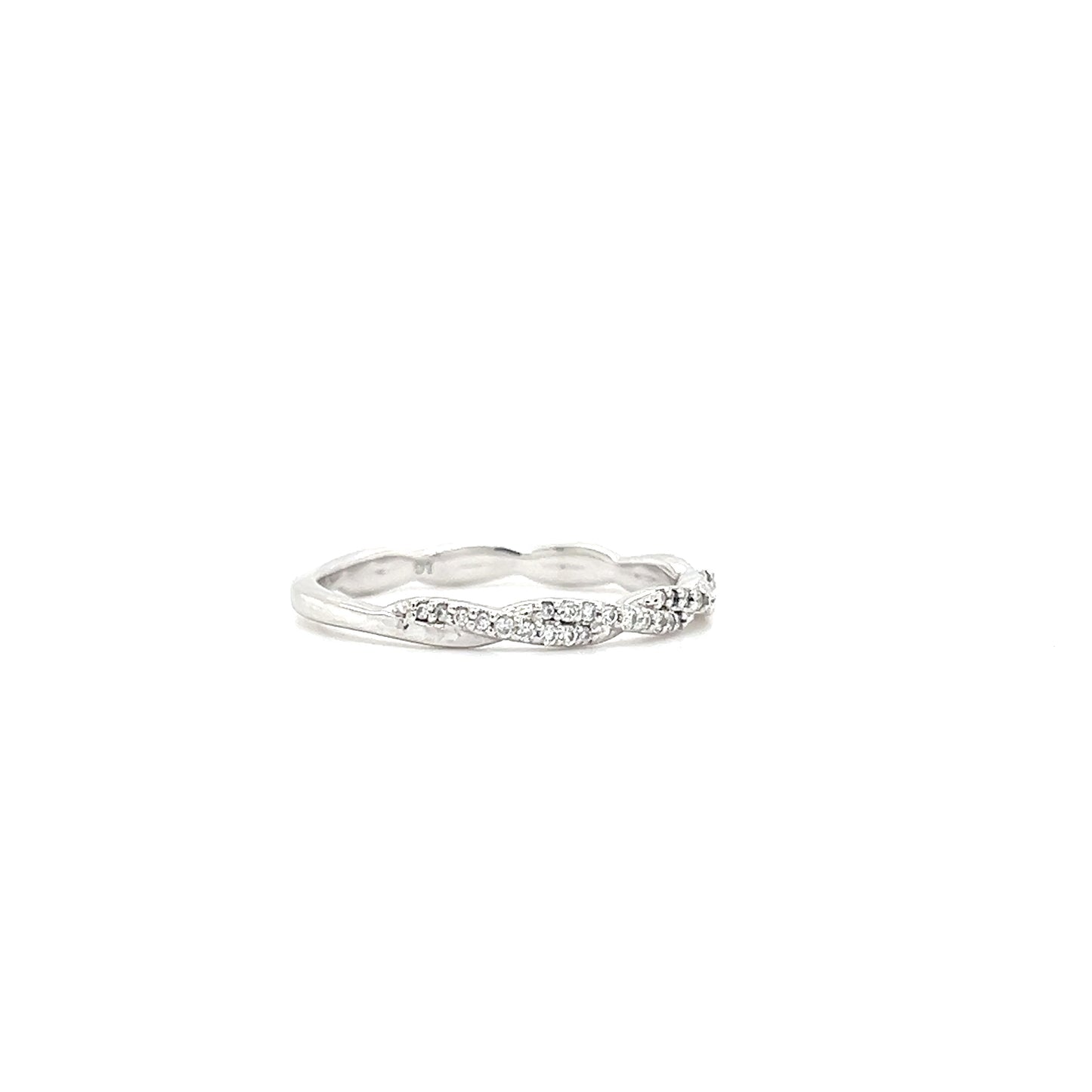 Twisted Diamond Ring with 0.16ctw of Diamonds in 14K White Gold Left Side View