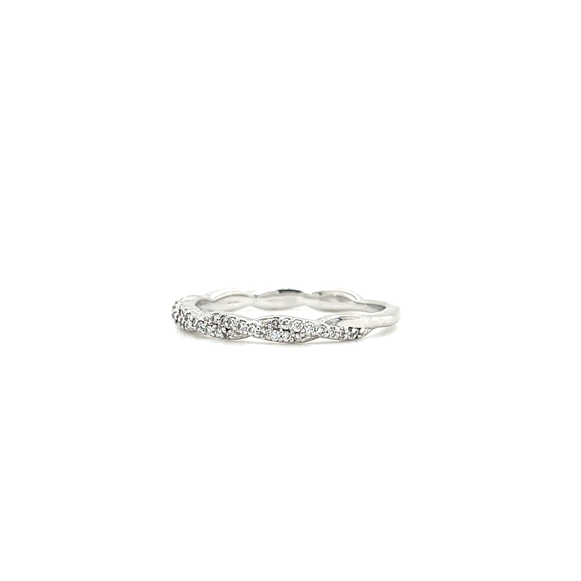 Twisted Diamond Ring with 0.16ctw of Diamonds in 14K White Gold Right Side View