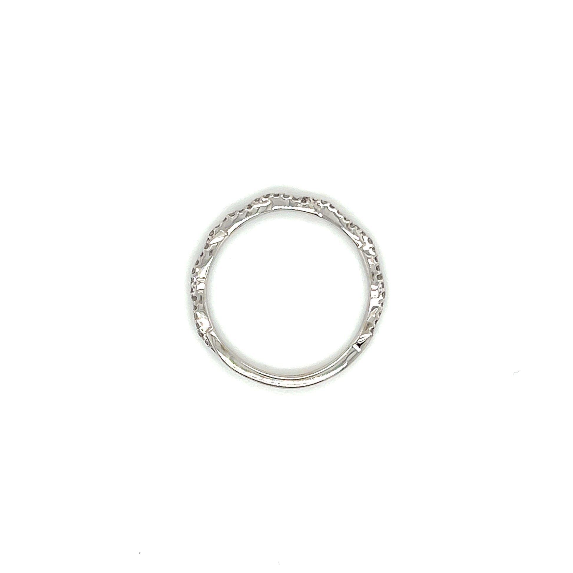 Twisted Diamond Ring with 0.16ctw of Diamonds in 14K White Gold Top View