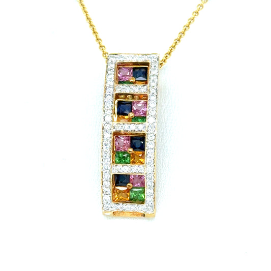 Multi Color Gem Pendant