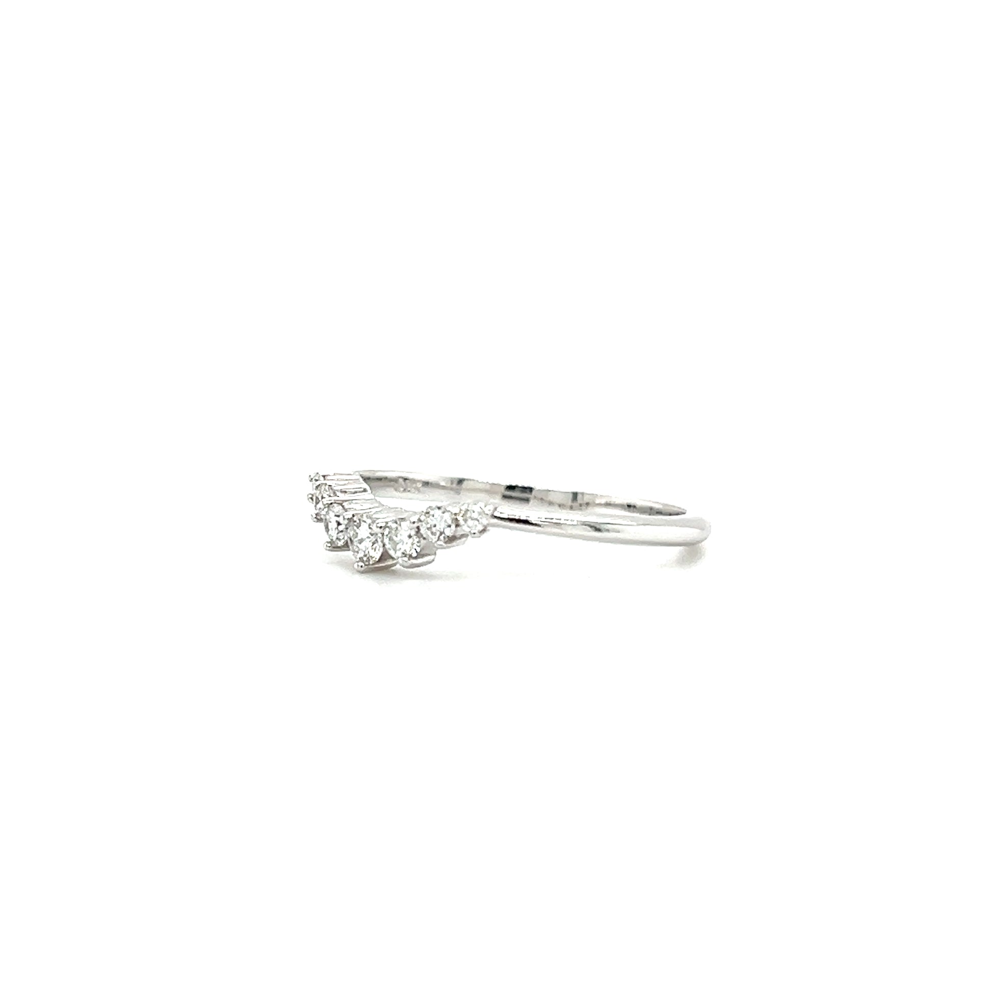 Diamond Contour Ring with 0.2ctw of Diamonds in 14K White Gold Right Side View