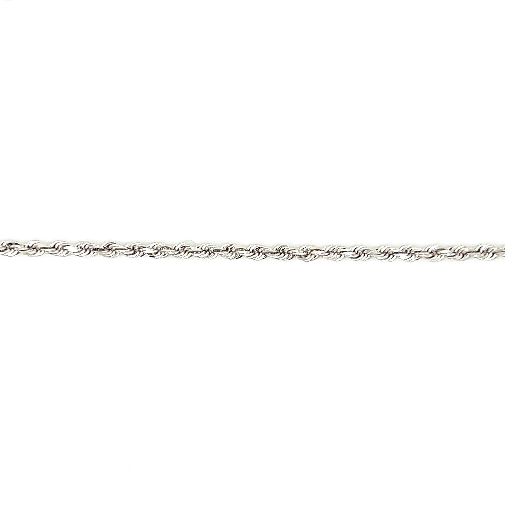 Diamond-cut Rope Chain 2mm with 16in of Length in 14K White Gold.  Chain View