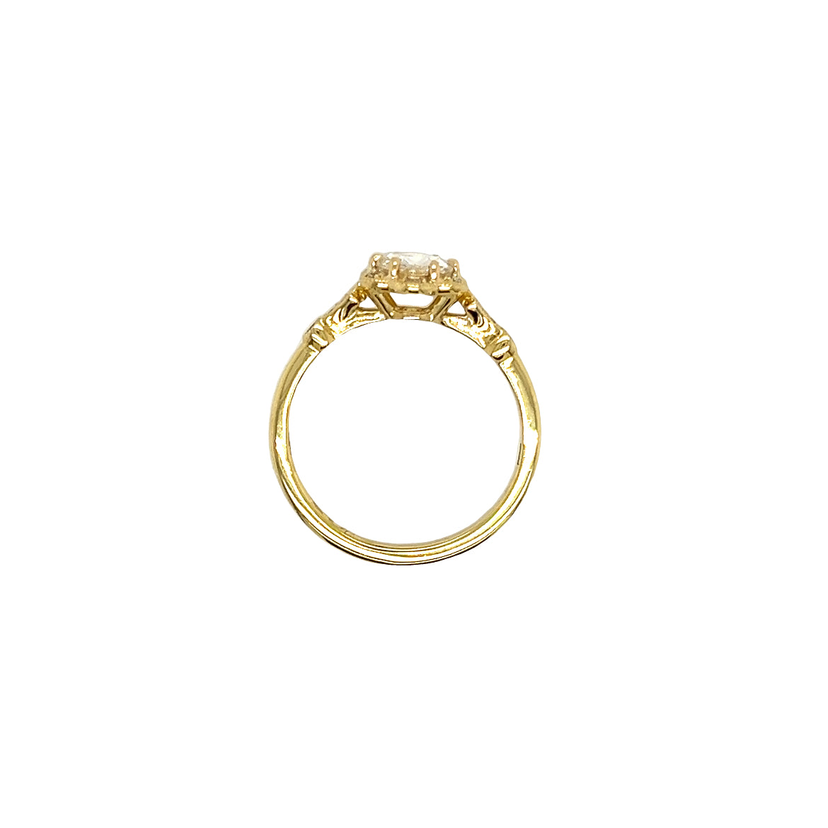 Rose Cut Diamond Ring with 0.53ctw of Diamonds in 14K Yellow Gold Top View