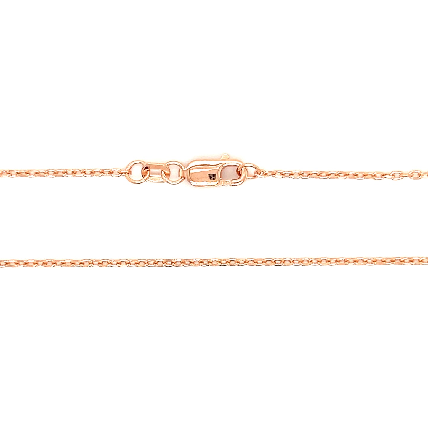 Cable Chain 1.4mm with 16in of Length in 14K Rose Gold Chain and Clasp View