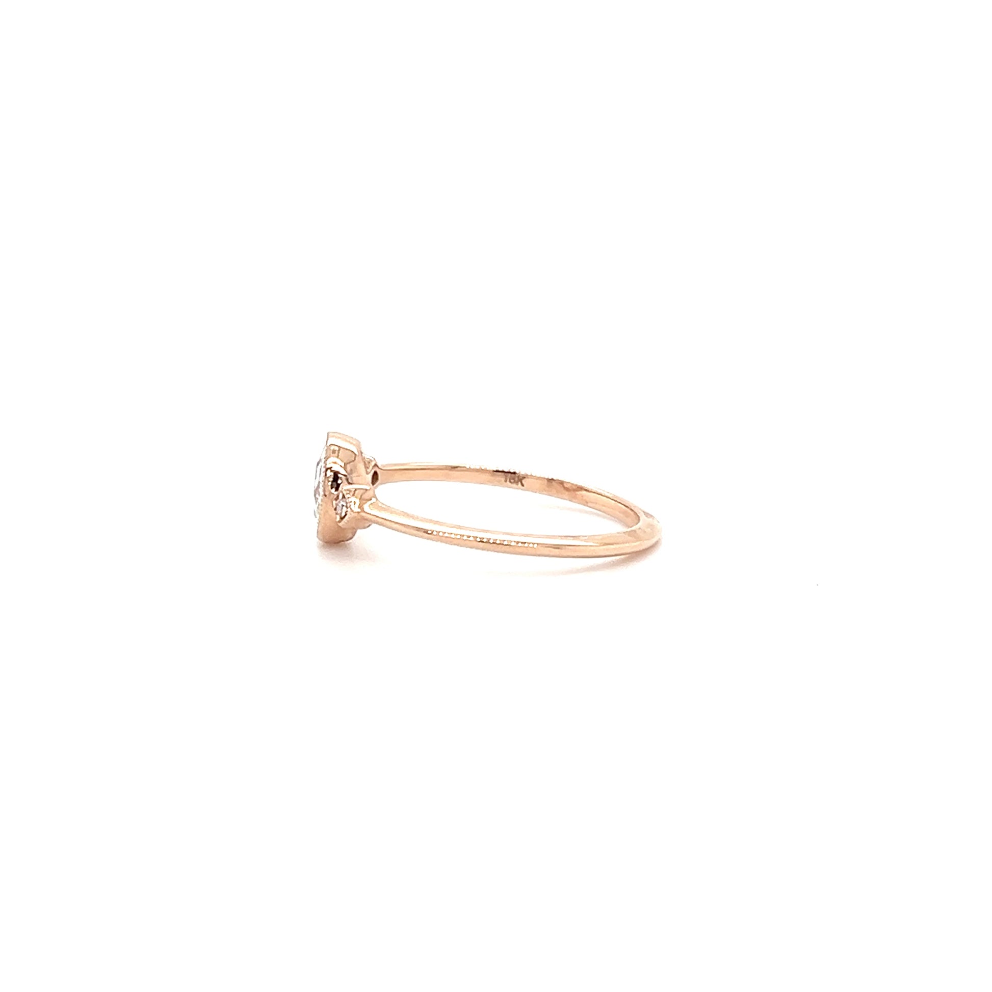 Rose Cut Diamond Ring with 0.45ctw of Diamonds in 18K Rose Gold Right Profile