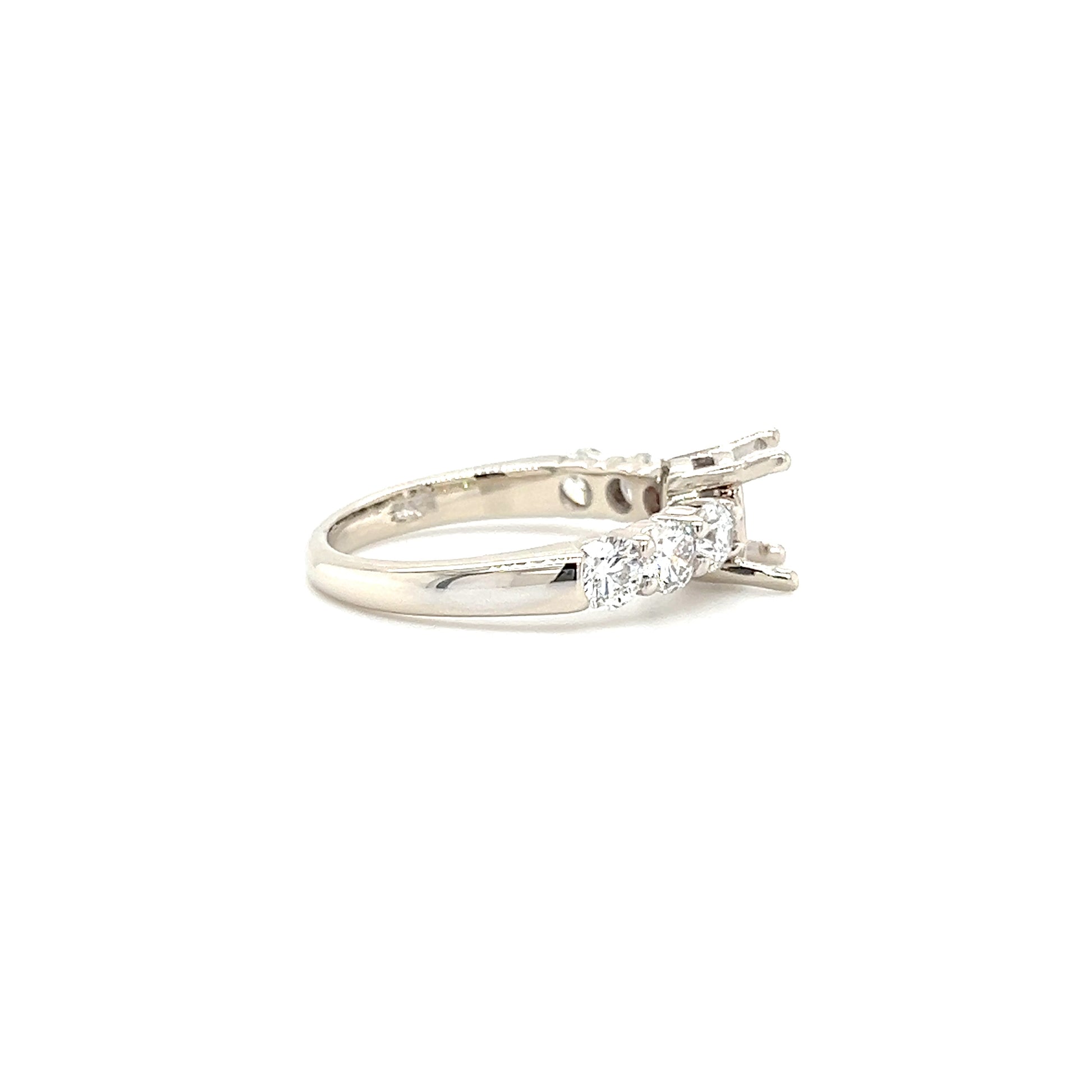 Diamond Ring Setting with 1.08ctw of Diamonds in 14K White Gold Left Profile View