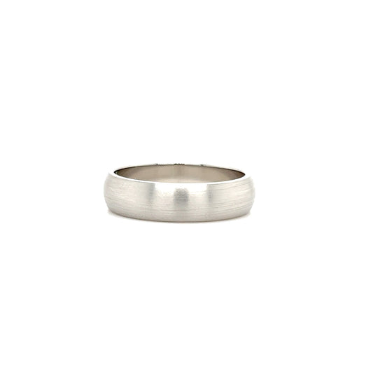 Half Round 5mm Ring with Satin Finish in Platinum Front View