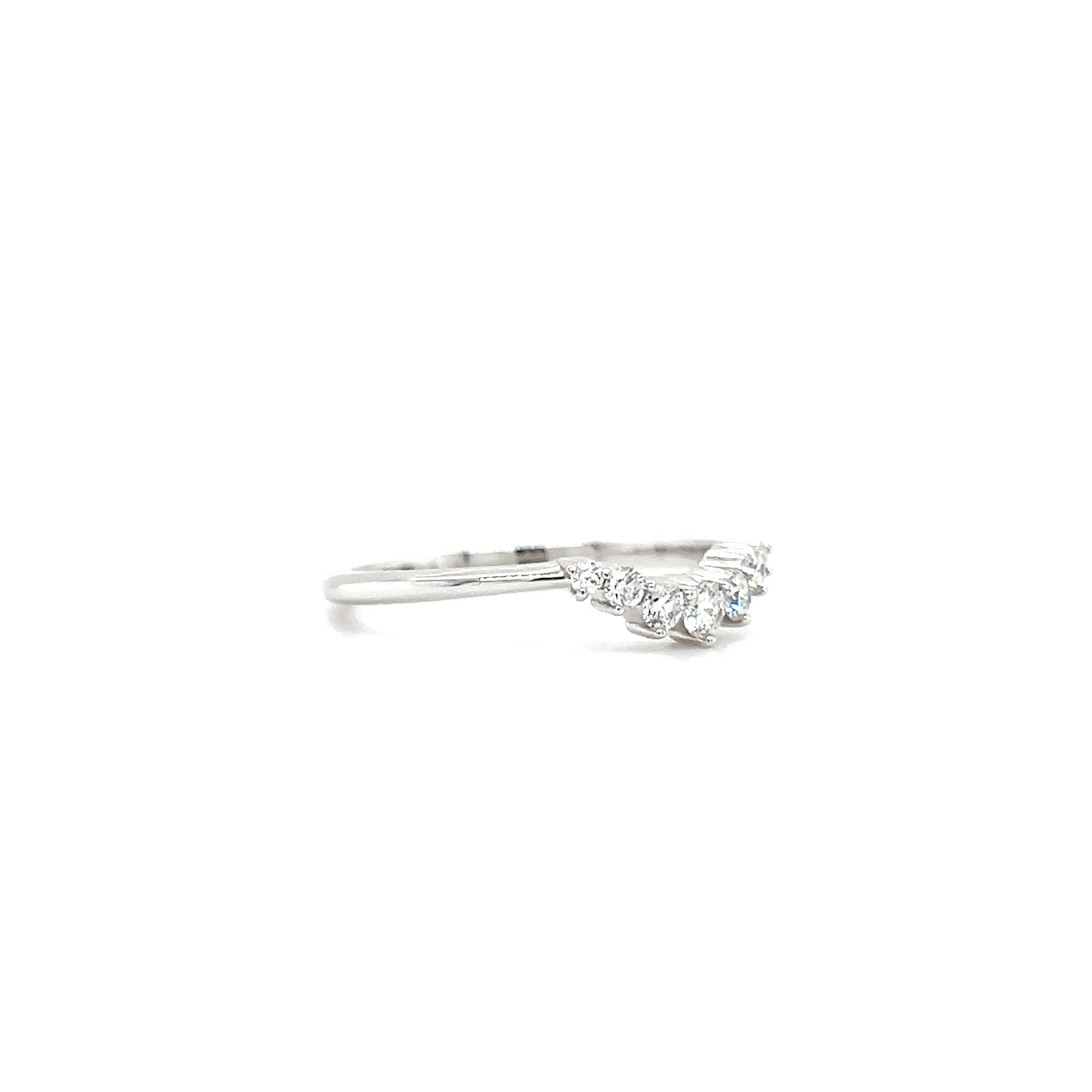 Diamond Contour Ring with 0.2ctw of Diamonds in 14K White Gold Left ide View