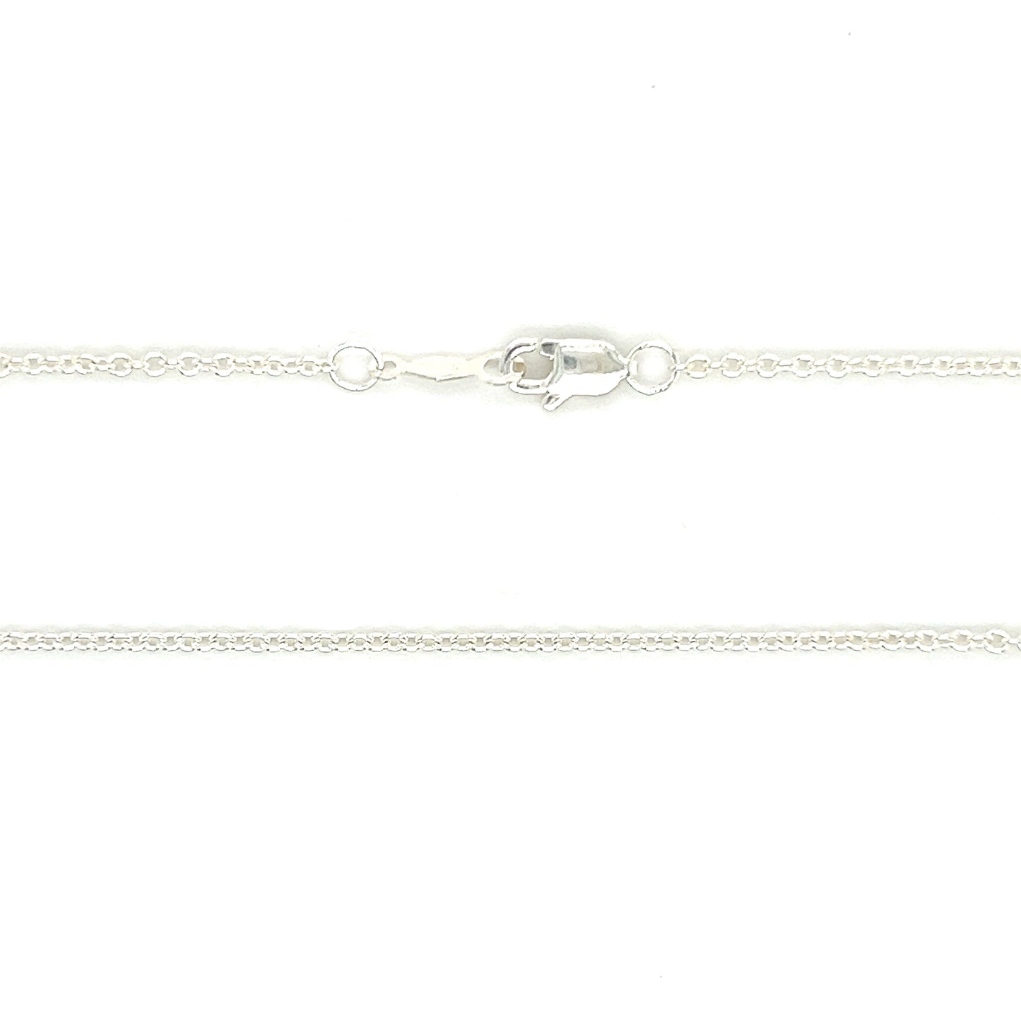 Cable Chain 1.5mm with Twenty Inches of Length in Sterling Silver Chain and Clasp View