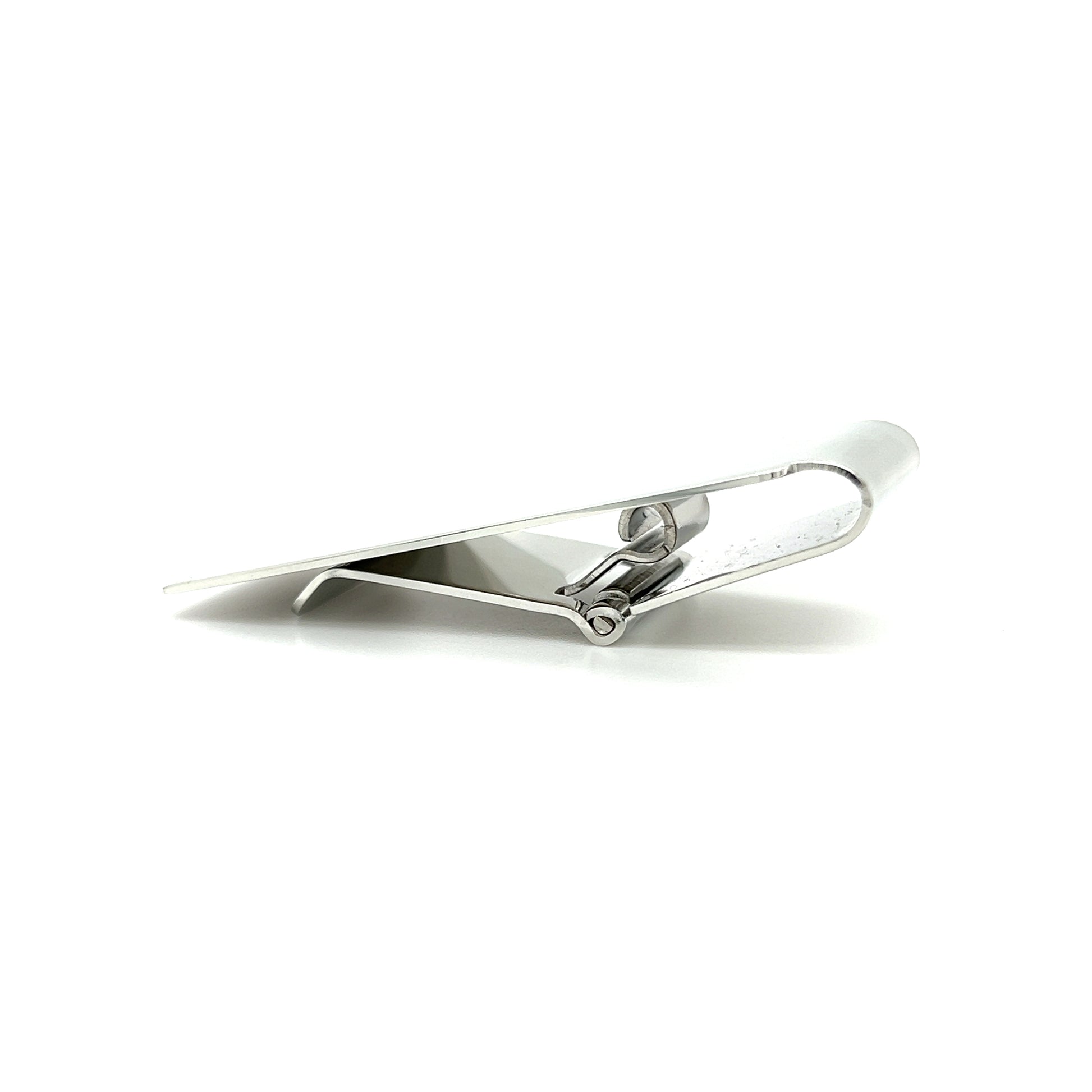 Hinged Money Clip with Rhodium Plating in Stainless Steel Alternative View