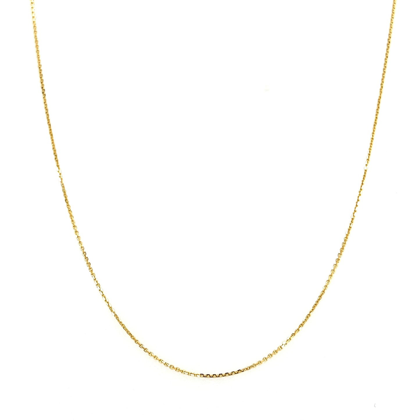 Cable Chain 0.8mm Diamon-cut in 10K Yellow Gold Front View