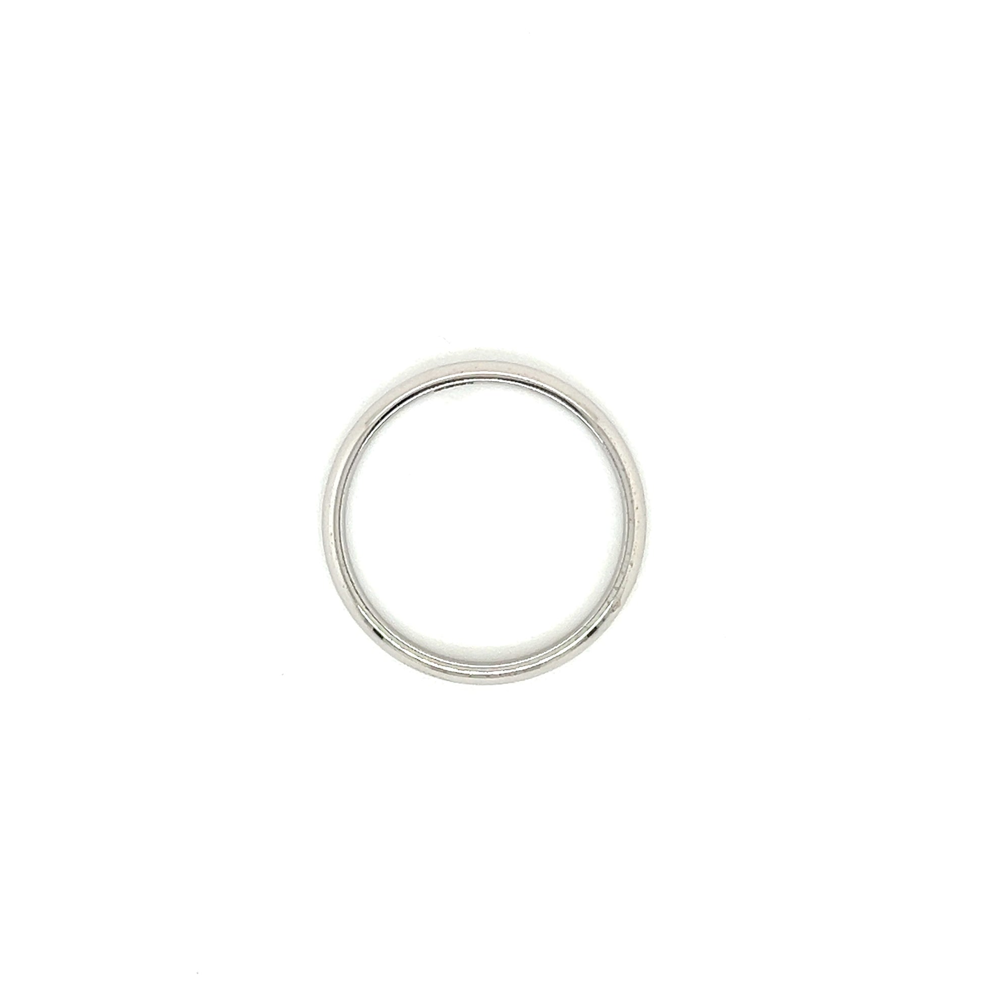Half Round 3mm Ring in 14K White Gold Top View