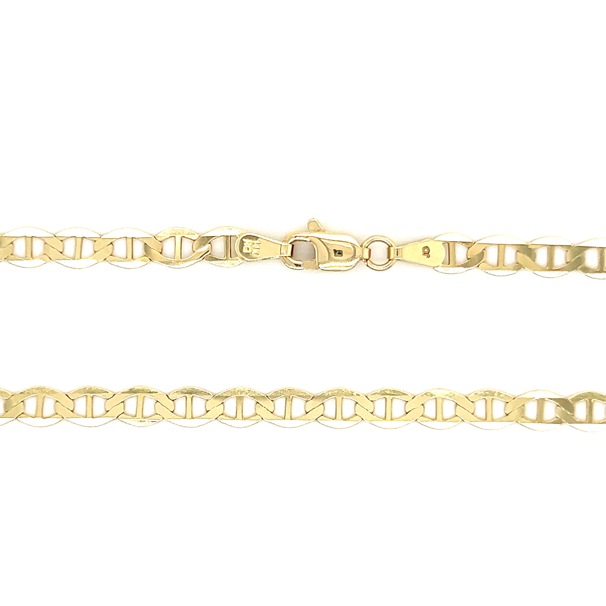 Mariner Chain 4.5mm with 22 Inches of Length in 14K Yellow Gold Chain and Clasp View