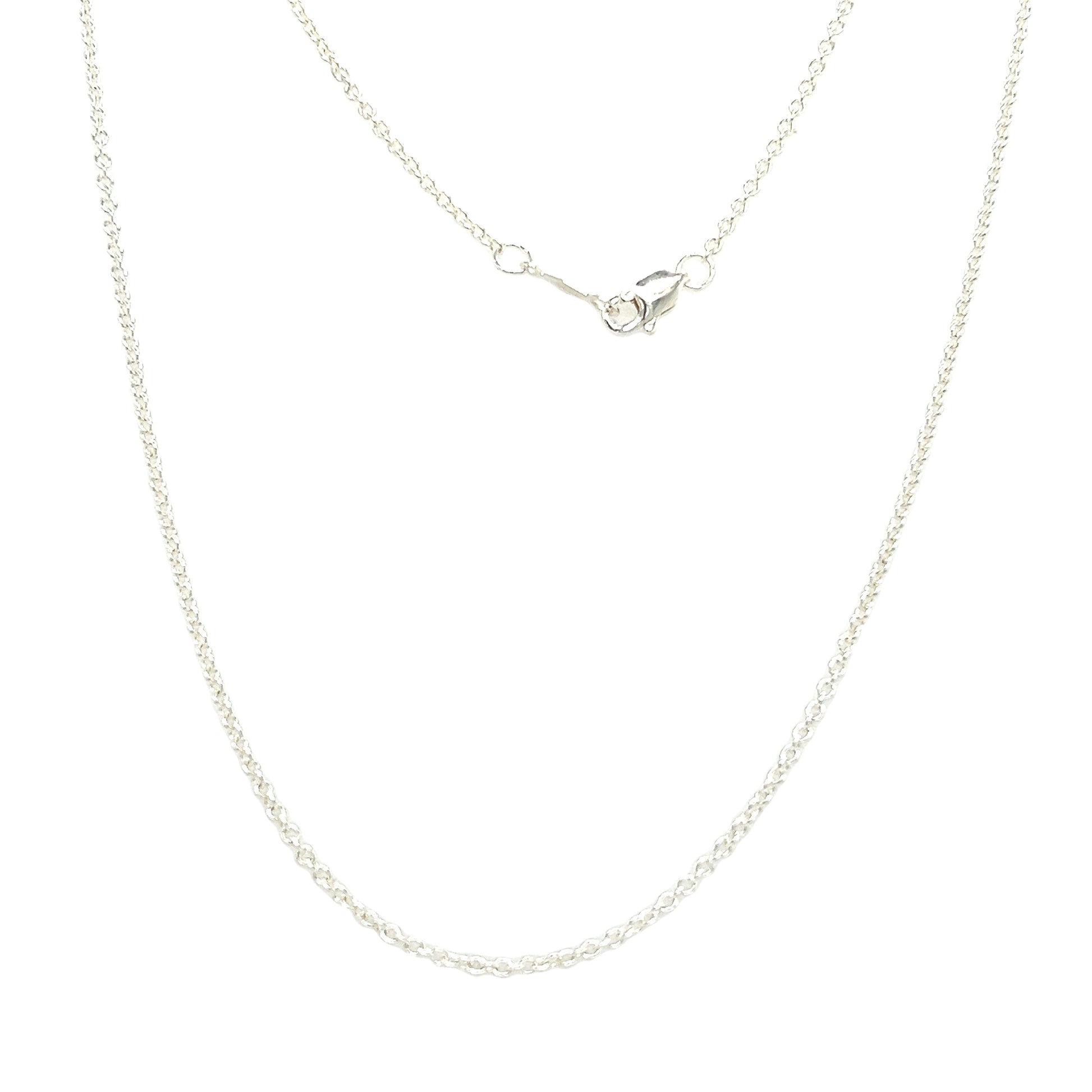 Cable Chain 1.5mm with Twenty Inches of Length in Sterling Silver Full Chain Front View
