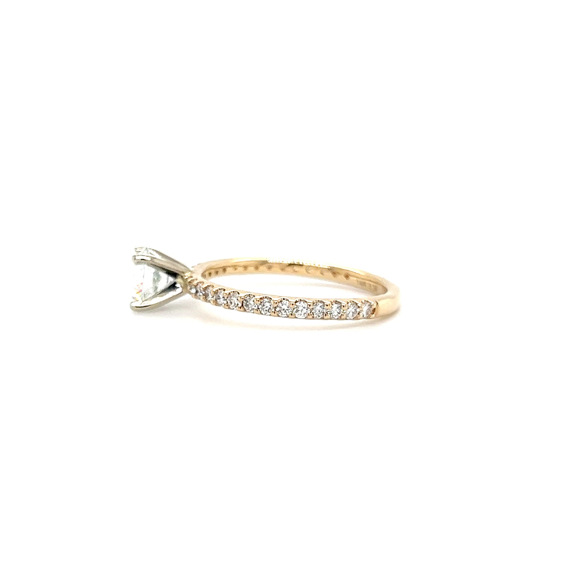 Solitaire Diamond Ring with 1.06ctw of Diamonds in 14K Yellow Gold Right Profile