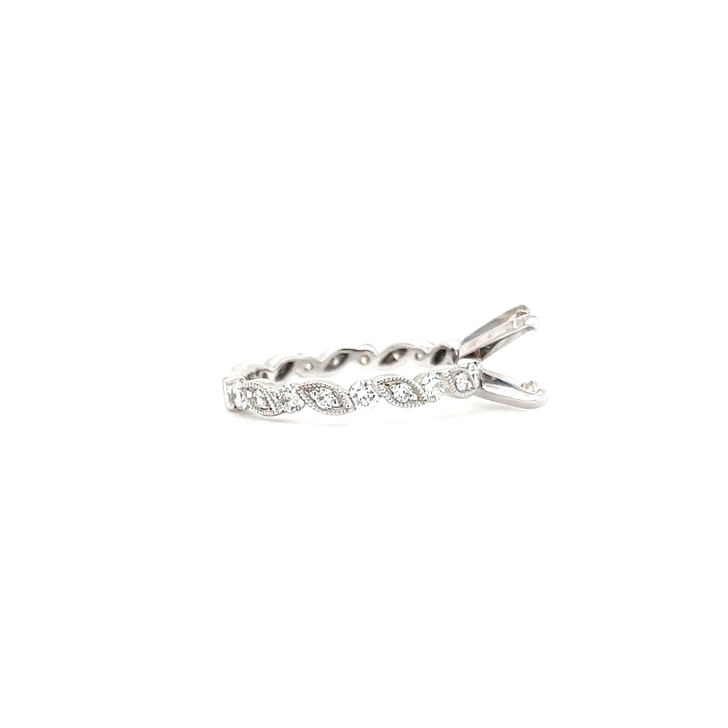 Marquise Diamond Ring Setting with 0.45ctw of Diamonds in 14K White Gold Left Side