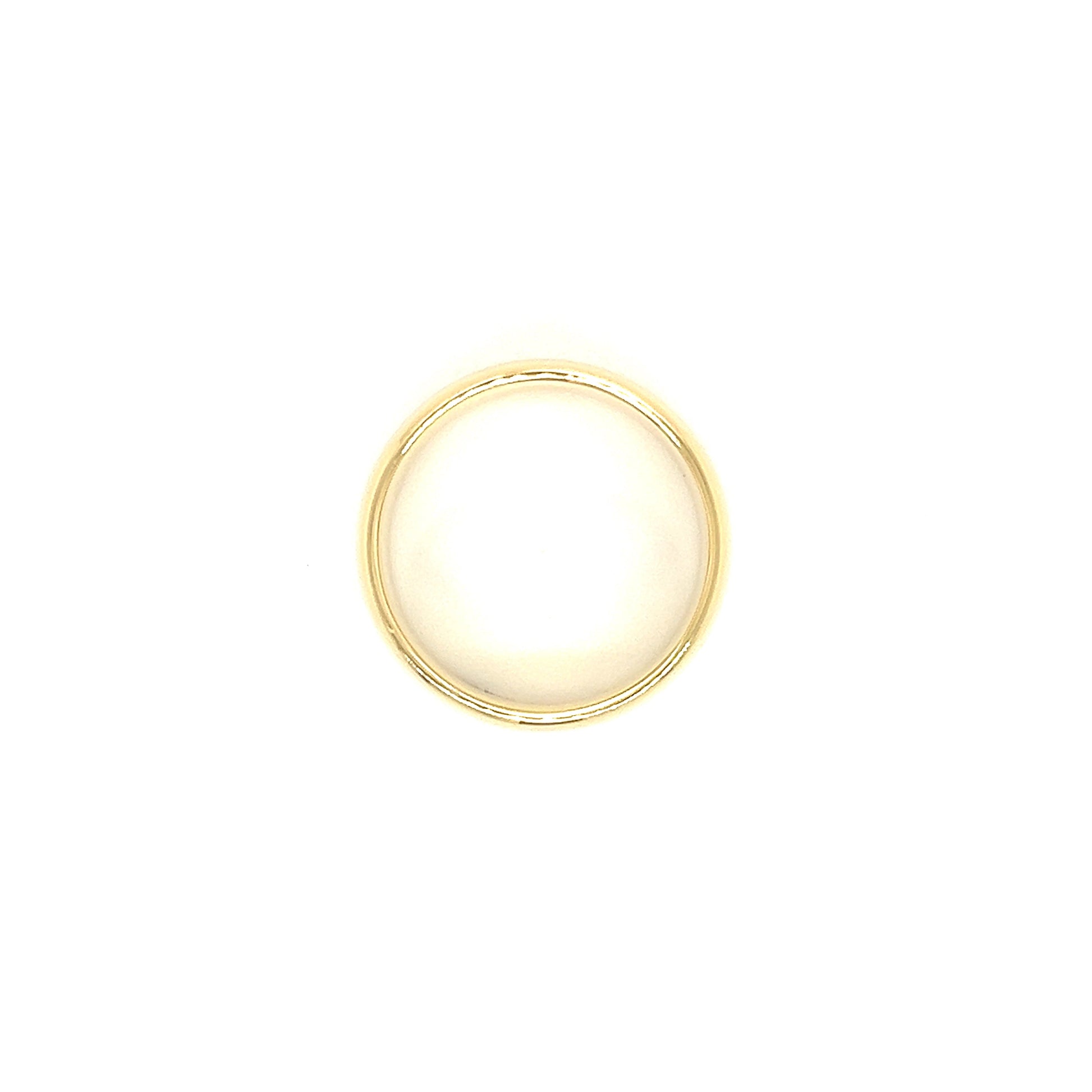 Half Round 8mm Ring with Standard Fit in 14K Yellow Gold Top View