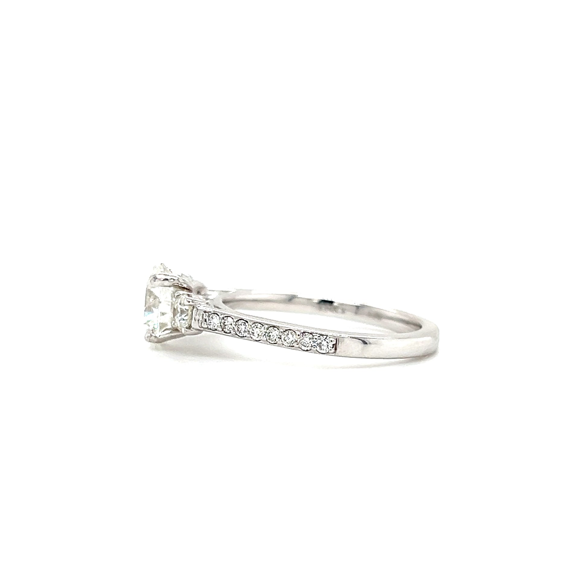 Diamond 1.35ct Ring with 0.52ctw of Side Diamonds in 14K White Gold Right Side View