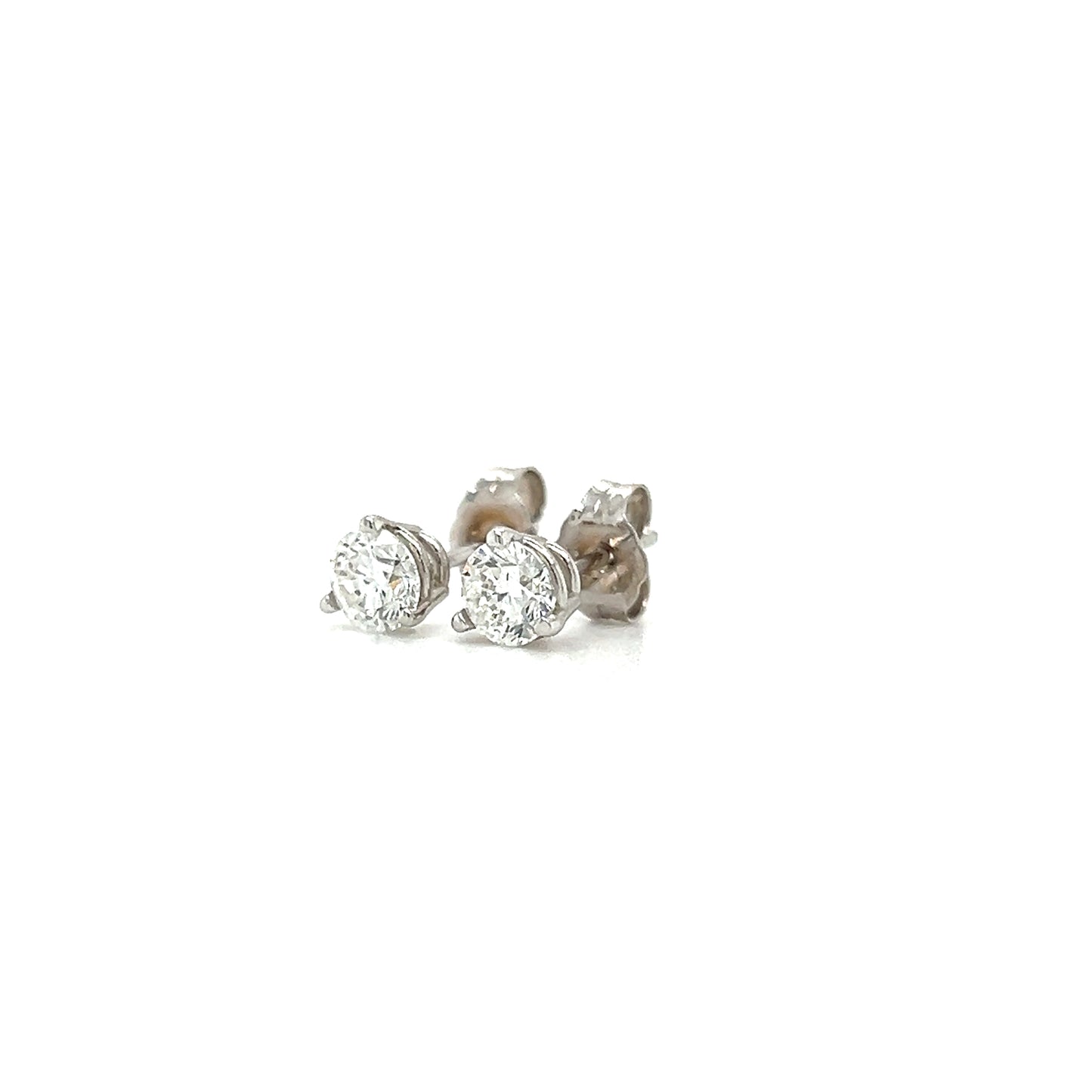 Diamond 0.72ctw Stud Earrings with Blue Sapphire Jackets in 14K White Gold