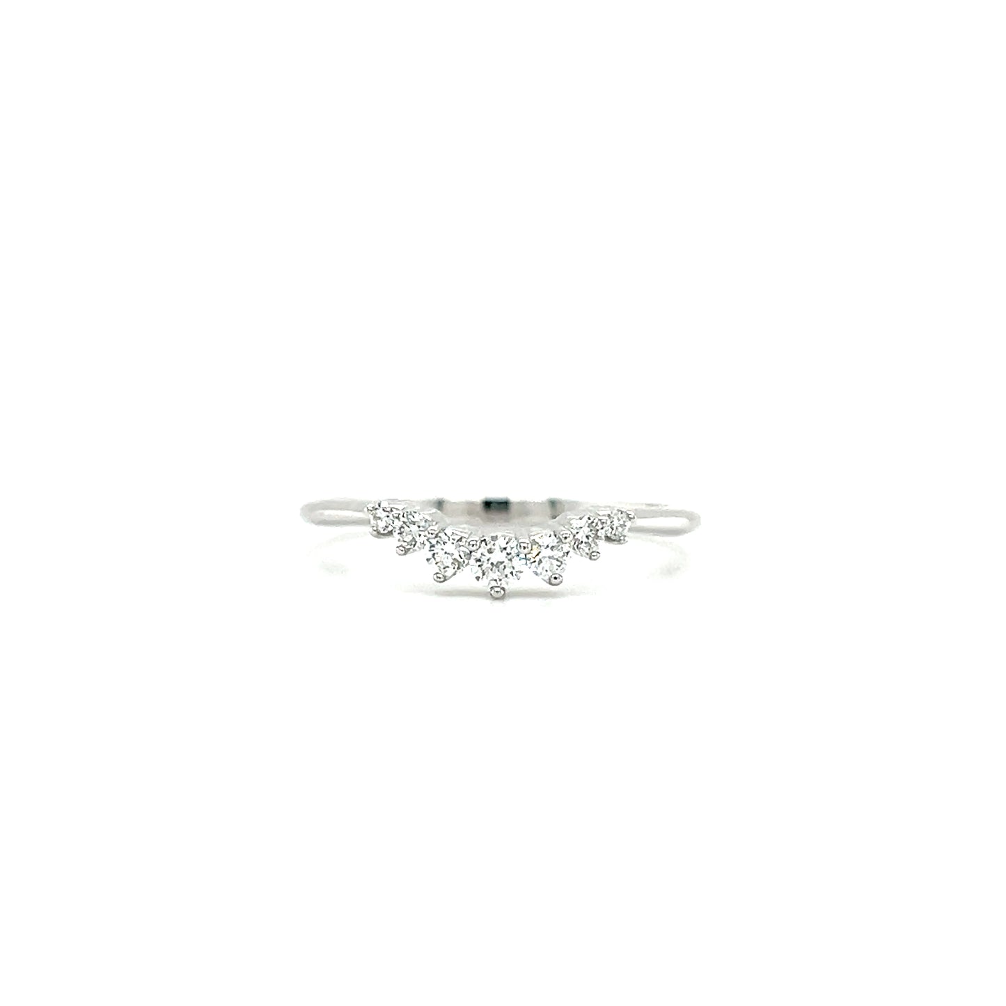 Diamond Contour Ring with 0.2ctw of Diamonds in 14K White Gold Front View