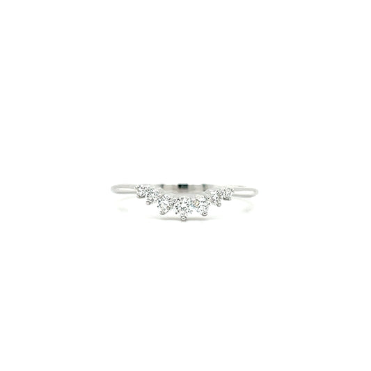 Diamond Contour Ring with 0.2ctw of Diamonds in 14K White Gold Front View