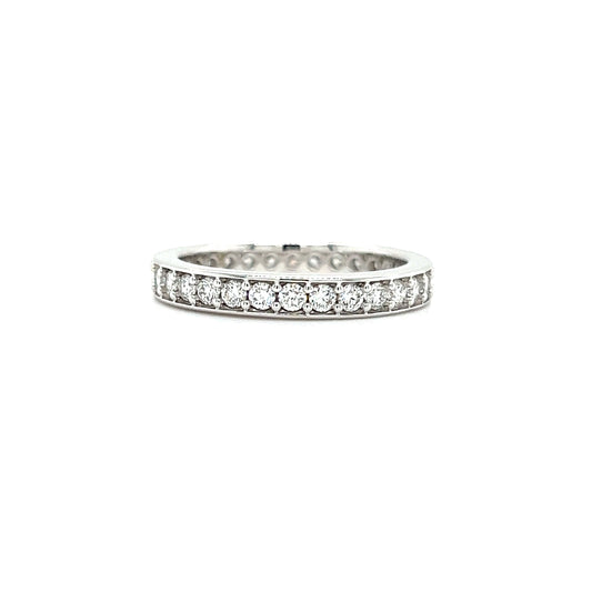Eternity Ring with 1 ctw of Diamonds in 14K White Gold Front View